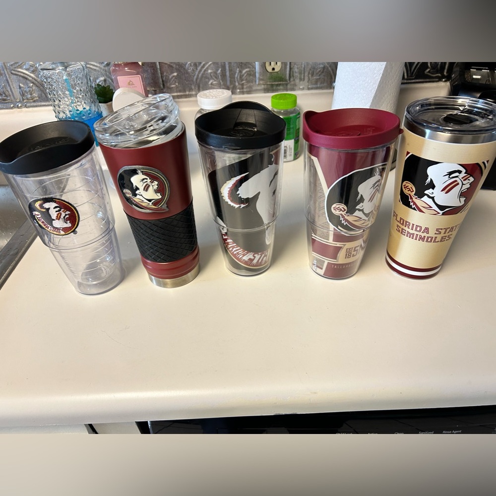 5 Florida state Seminoles cups!